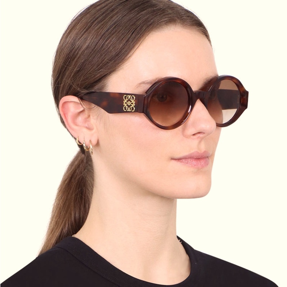 NIB LOEWE Story Round Frame Tortoiseshell Acetate Sunglasses - Picture 8 of 12